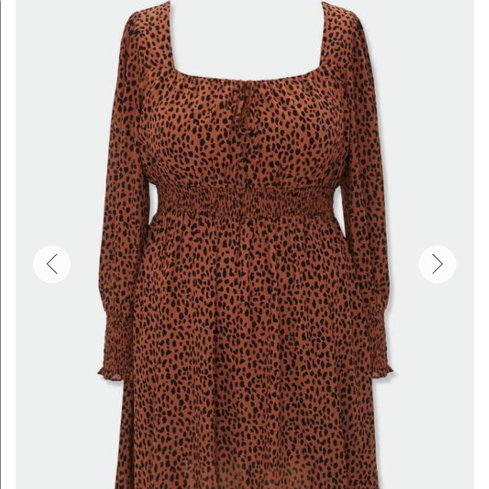 Forever 21 Leopard Print Smocked Dress